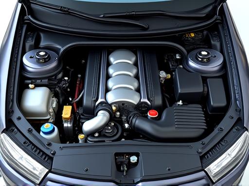 Kompartmen enjin kereta yang bersih selepas perincian